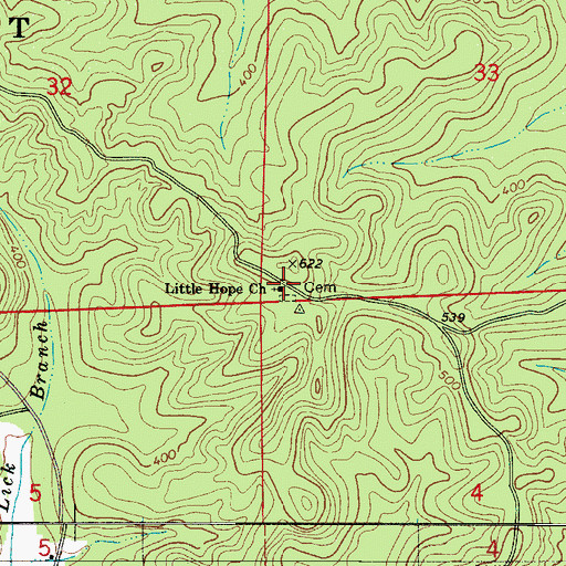 Topographic Map of Little Hope Primitive Baptist Church, AL
