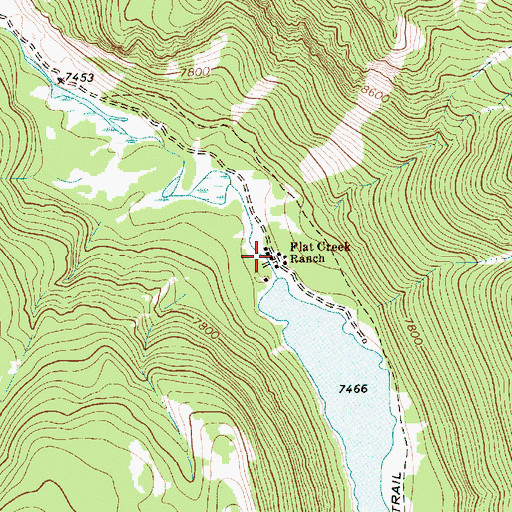 Topographic Map of Flat Creek Ranch, WY