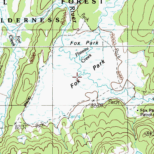 Topographic Map of Fox Park Flat, WY