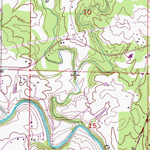Topographic Map of Little Spring Creek, AL