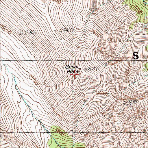 Topographic Map of Geers Point, WY