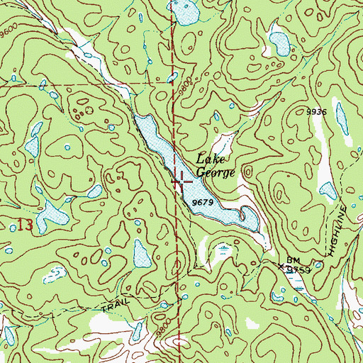 Topographic Map of Lake George, WY