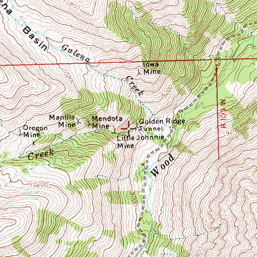 Topographic Map of Golden Ridge Tunnel, WY