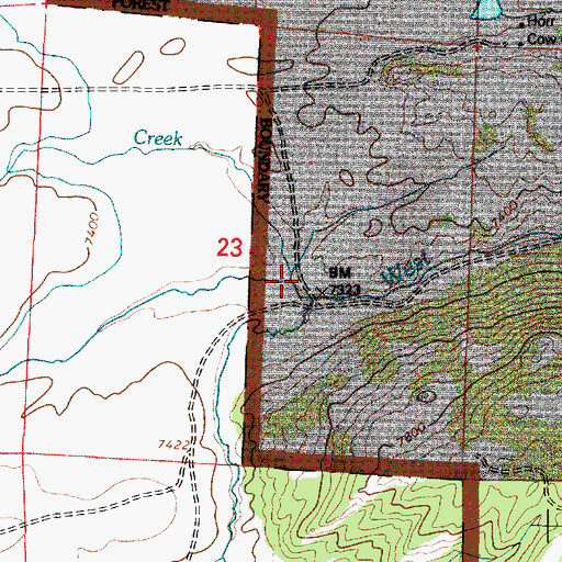 Topographic Map of Gould Creek, WY