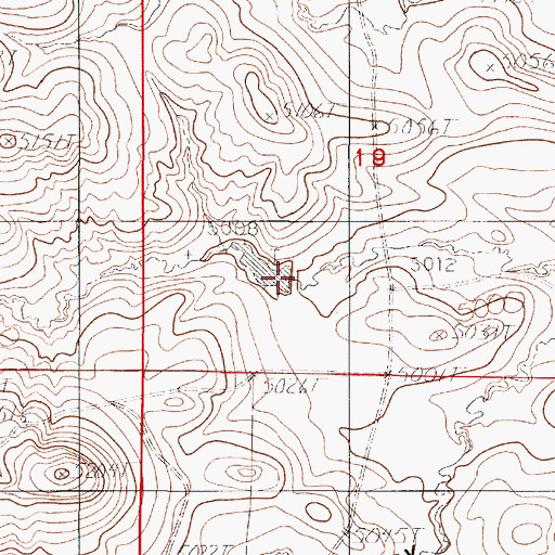 Topographic Map of Government Dam, WY