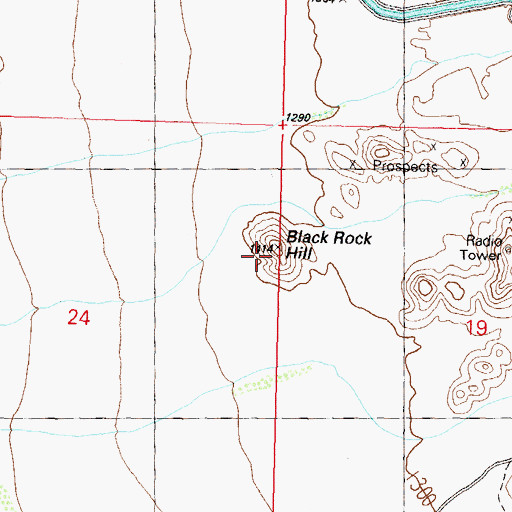 Topographic Map of Black Rock Hill, AZ