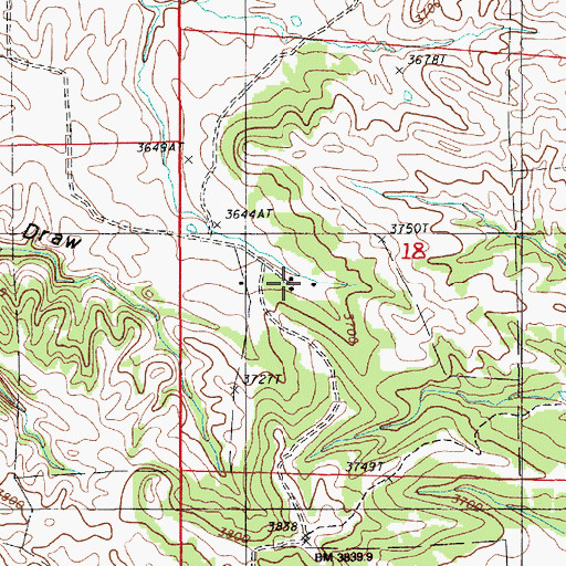 Topographic Map of Graf Ranch, WY