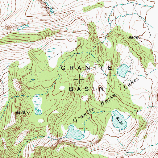 Topographic Map of Granite Basin, WY
