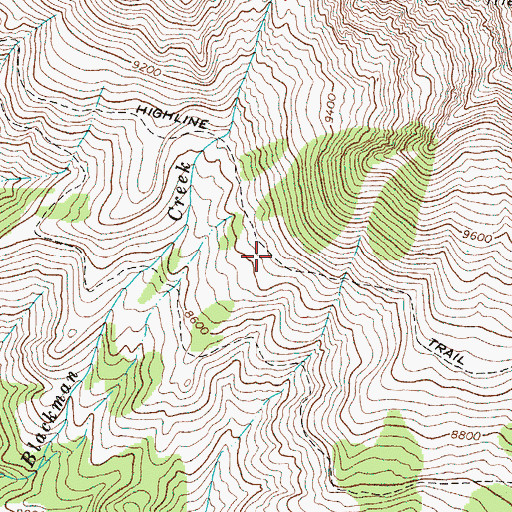 Topographic Map of Granite Highline Trail, WY
