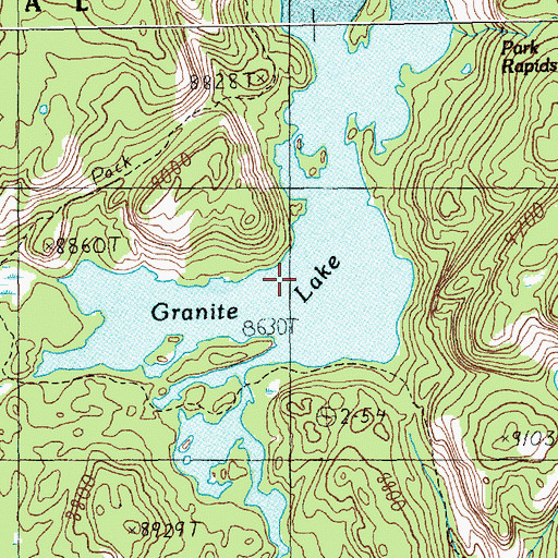 Topographic Map of Granite Lake, WY