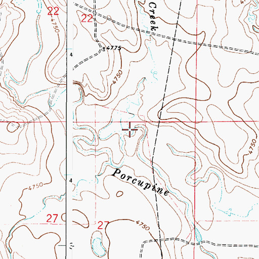 Topographic Map of Gray Creek, WY