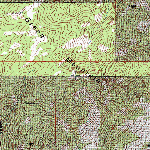 Topographic Map of Green Mountain, WY