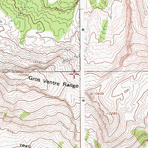 Topographic Map of Gros Ventre Range, WY