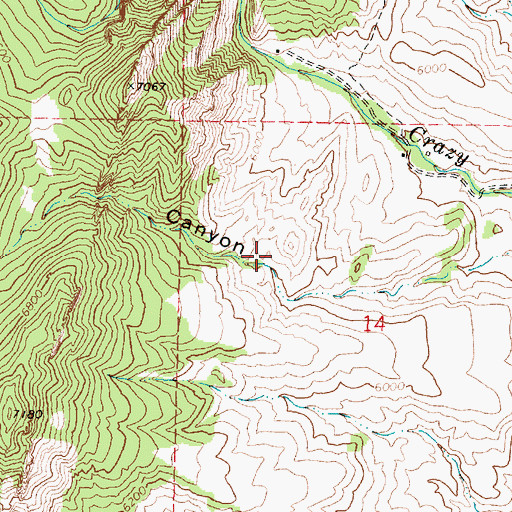 Topographic Map of Gossett Canyon, WY