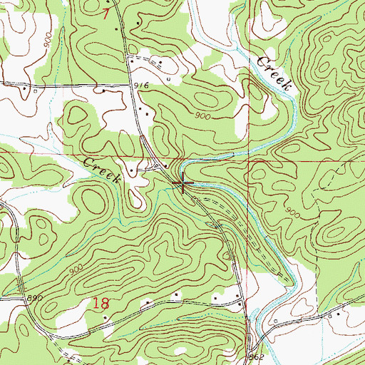 Topographic Map of Lynch Creek, AL