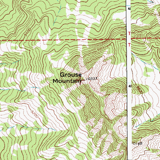 Topographic Map of Grouse Mountain, WY