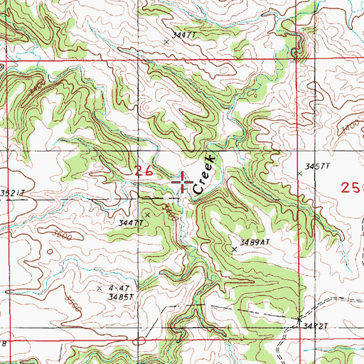 Topographic Map of Gumbo Creek, WY