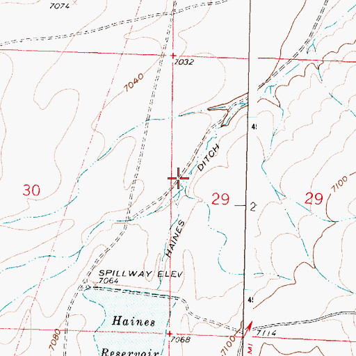 Topographic Map of Haines Ditch, WY