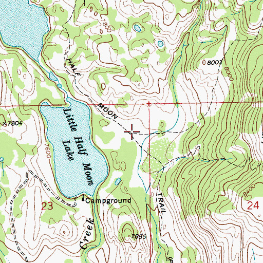 Topographic Map of Half Moon Trail, WY