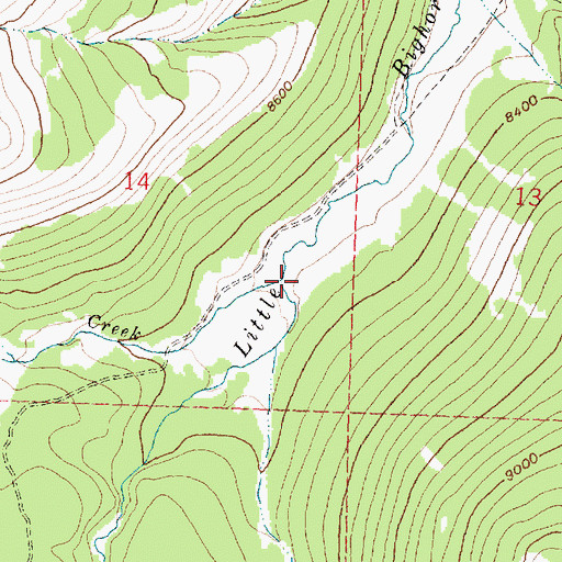 Topographic Map of Half Ounce Creek, WY