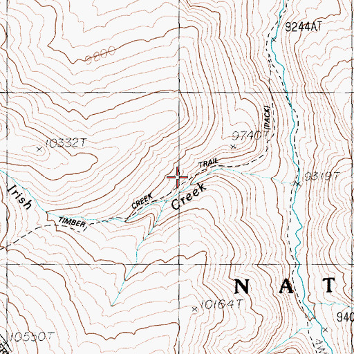Topographic Map of Haymaker Timber Creek Trail, WY