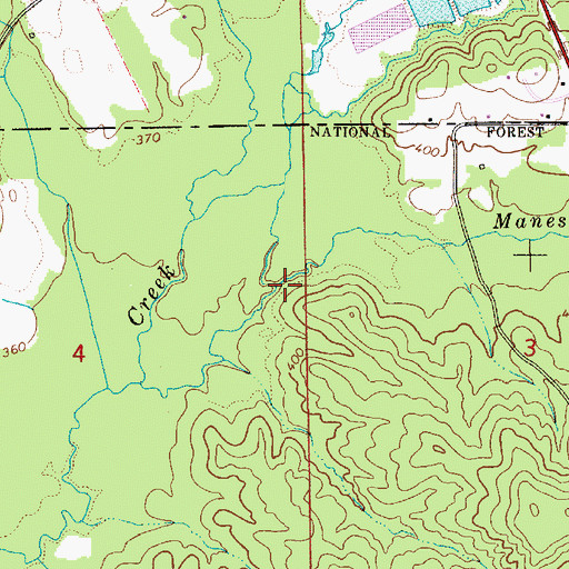 Topographic Map of Maness Creek, AL
