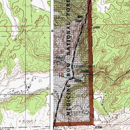 Topographic Map of Held Creek, WY