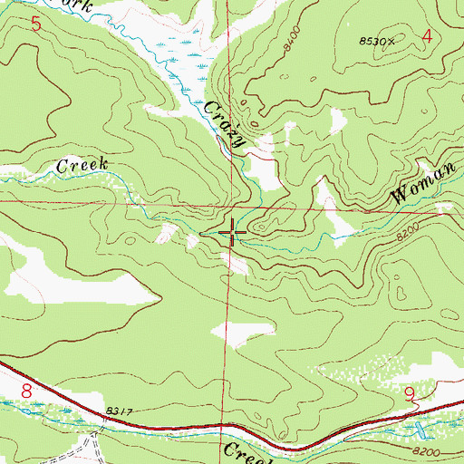 Topographic Map of Hesse Creek, WY