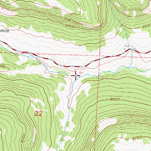 Topographic Map of Hidden Tepee Creek, WY