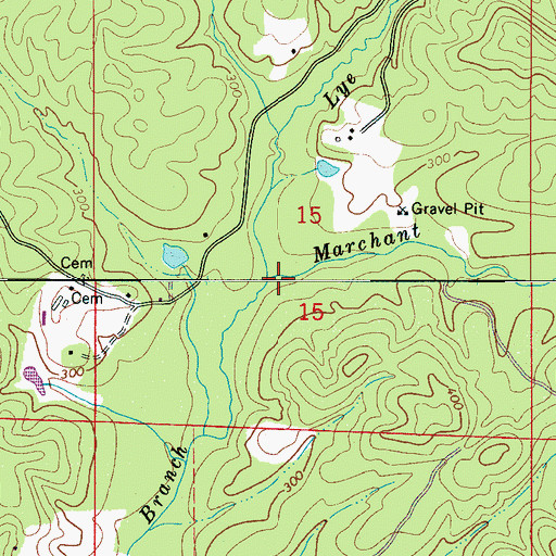 Topographic Map of Marchant Branch, AL