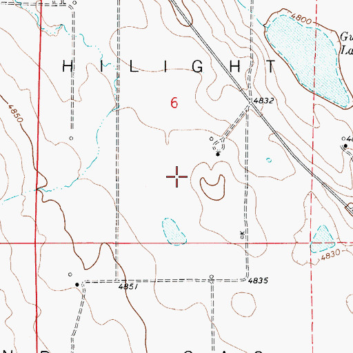 Topographic Map of Hilight Oil and Gas Field, WY