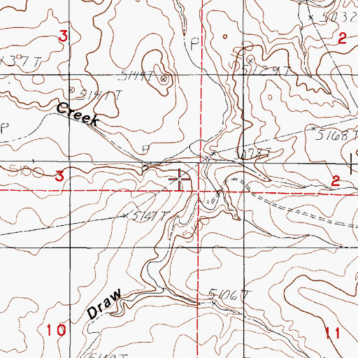 Topographic Map of Hornbuckle Draw, WY