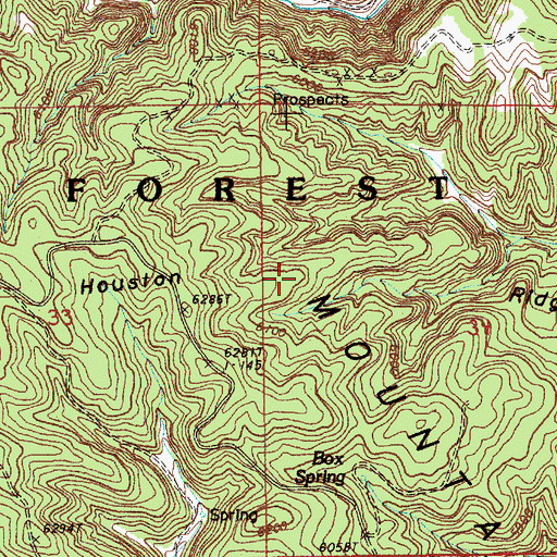 Topographic Map of Houston Ridge, WY