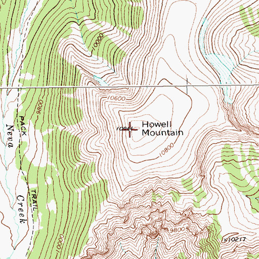 Topographic Map of Howell Mountain, WY