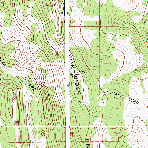 Topographic Map of Indian Ridge, WY