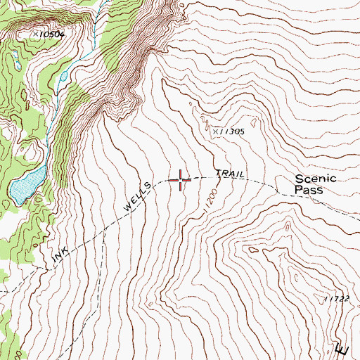 Topographic Map of Ink Wells Trail, WY