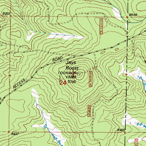 Topographic Map of Jays Roost, WY