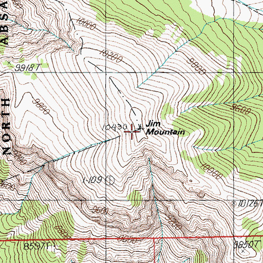 Topographic Map of Jim Mountain, WY