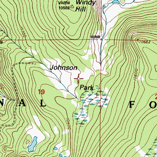 Topographic Map of Johnson Park, WY