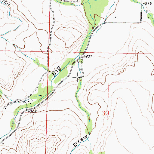 Topographic Map of Kane Draw, WY