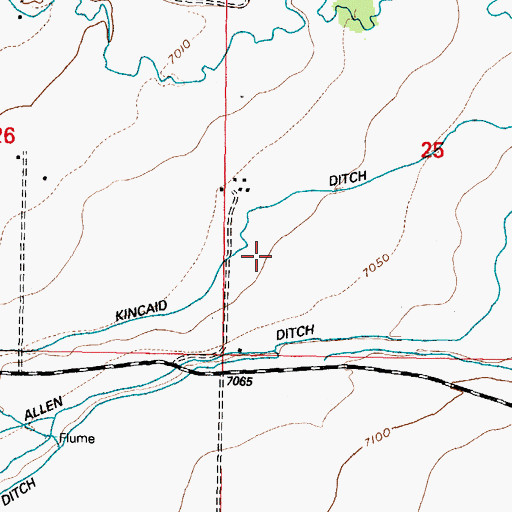 Topographic Map of Kincaid Ditch, WY