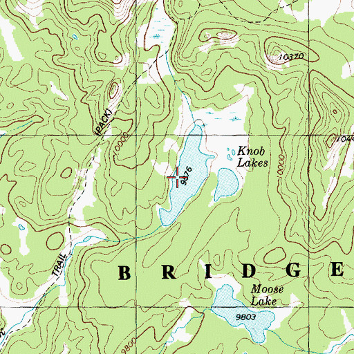 Topographic Map of Knob Lakes, WY