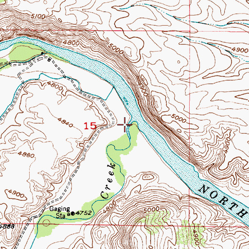 Topographic Map of La Bonte Creek, WY