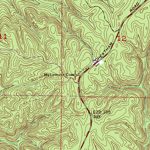 Topographic Map of McLemore Cemetery, AL