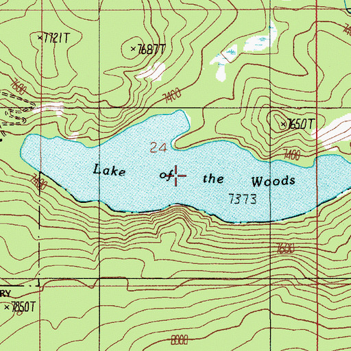 Topographic Map of Lake of the Woods, WY