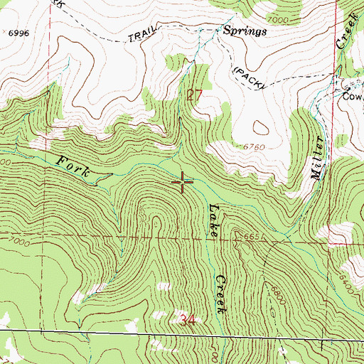 Topographic Map of Lake Creek, WY