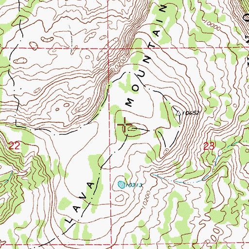 Topographic Map of Lava Mountain, WY