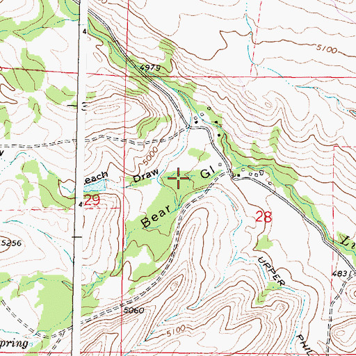 Topographic Map of Leach Draw, WY