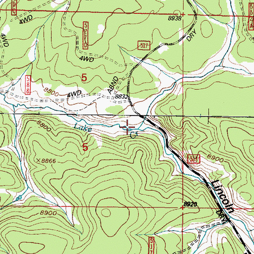 Topographic Map of Lincoln Gulch, WY