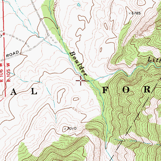Topographic Map of Little Boulder Creek, WY
